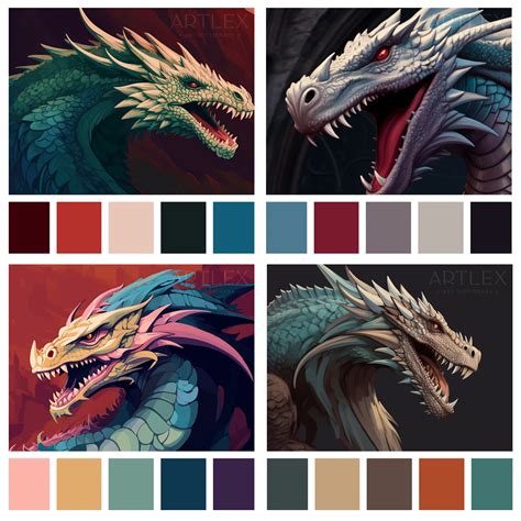 Dragon Color Palette Art