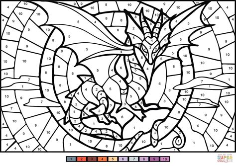 Dragon Coloring Pages with Numbers