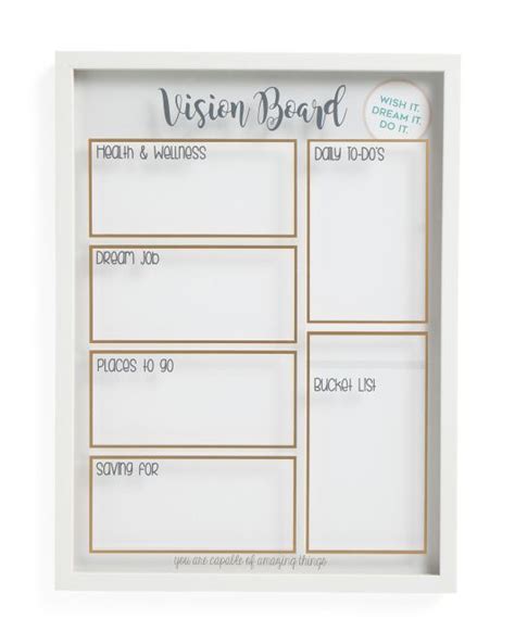 Dry Erase Board Calendar Goals