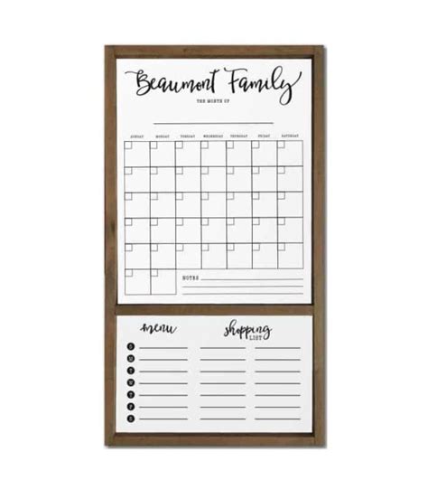 Dry wipe calendar for family planning