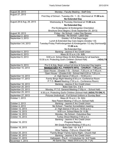 Dublin High School Important Dates