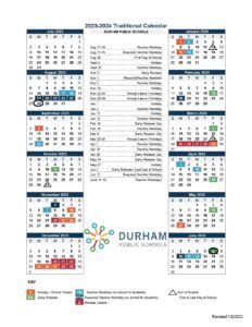 Durham School Calendar Overview