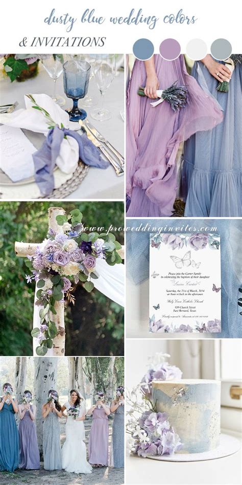 Dusty blue and lavender wedding color palette