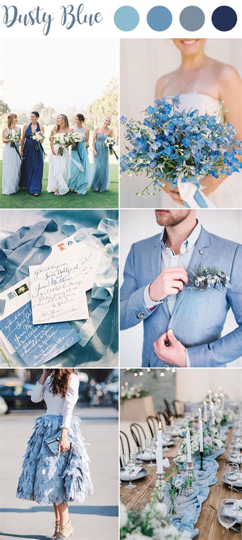 Dusty blue wedding color palettes