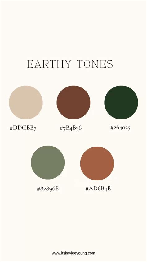 Earthy branding green and brown color palette