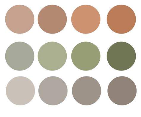 Earthy Tones: Green, Brown, and Beige