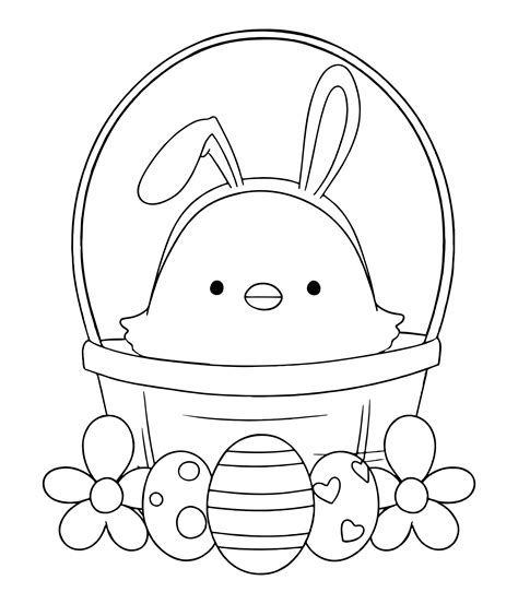 Easter chicks coloring page