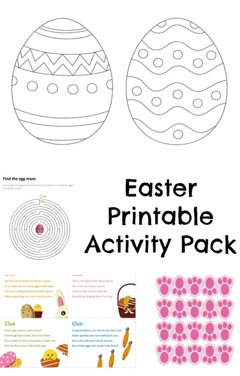 Easter egg printable activities for kids