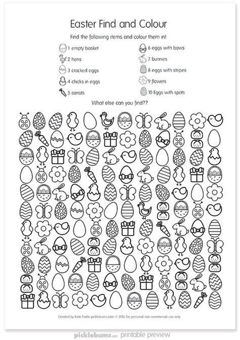 Easter egg printable activities