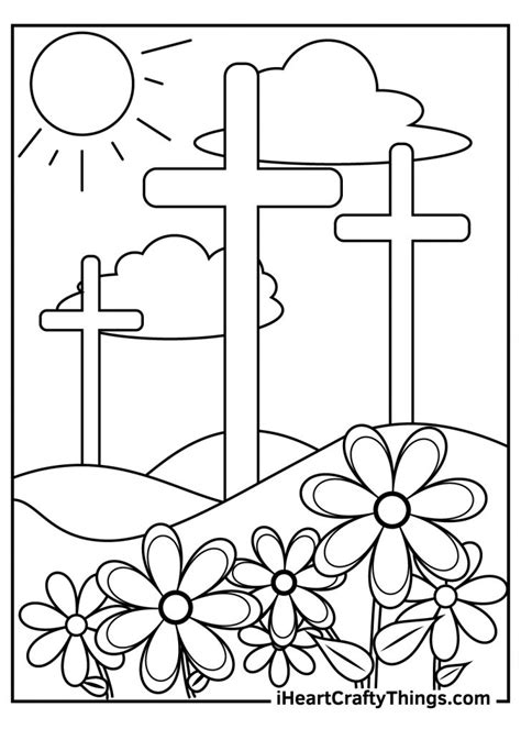 Easter religious coloring page