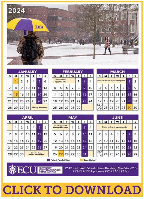 ECU Calendar Features