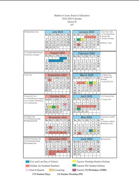 Educational System Calendar