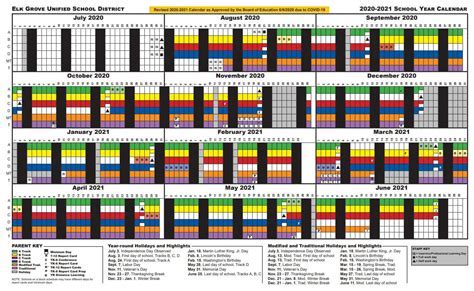 EGUSD School Calendar and Parental Involvement