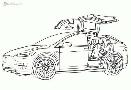 Electric car coloring page