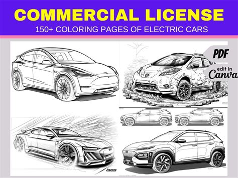 Electric car coloring page