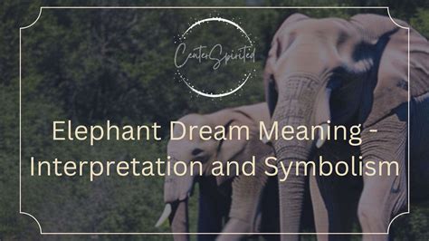 Elephant dreams interpretation