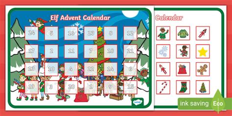 Elf Advent Calendar Activities