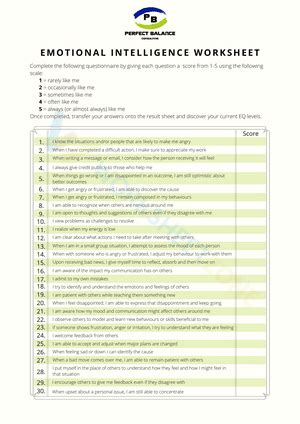 Emotional Intelligence Worksheets