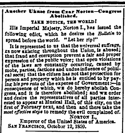 Emperor Norton's Imperial Decrees