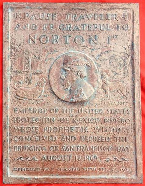 A Plaque Commemorating Emperor Norton's Reign