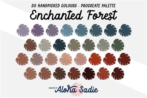 Enchanted Forest Color Palette with Various Shades of Green