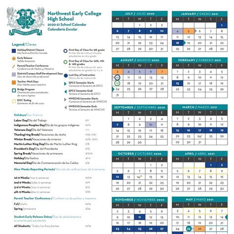 EPCC Calendar Overview