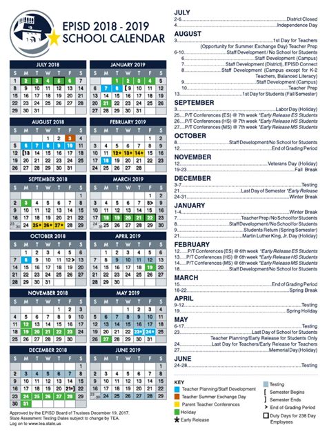 EPISD Calendar Tips for Students