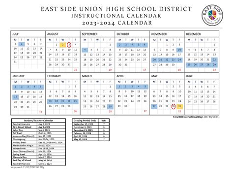 ESUSD Calendar Overview