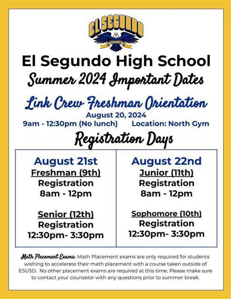 ESUSD Calendar Key Dates