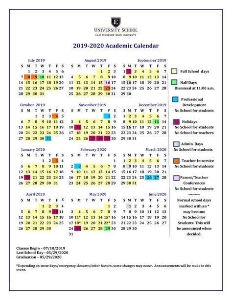 ETSU Academic Calendar Image 6