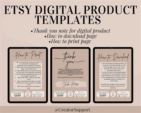 Etsy printable templates