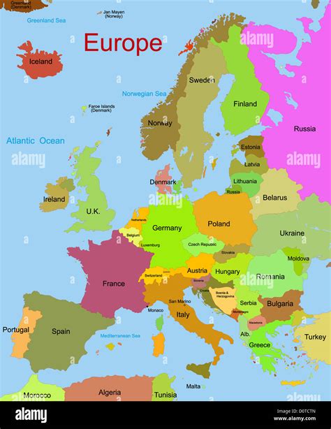 Europe continent map