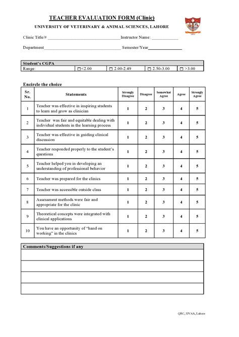 Description of Evaluation Template Printables