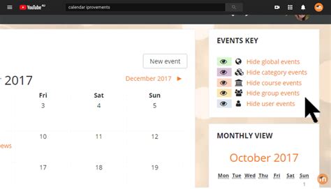 Events Calendar Features