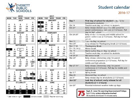 Everett School District Calendar Image 6