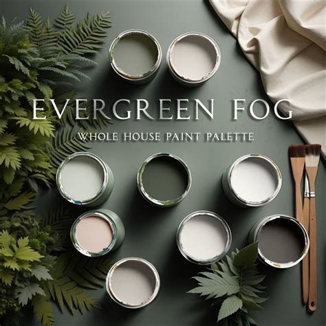 Evergreen Fog color palette in web design