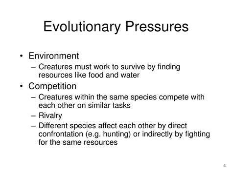 evolutionary pressures