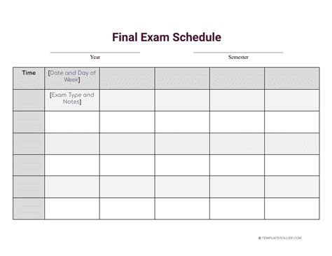 Exam Schedules and Finals