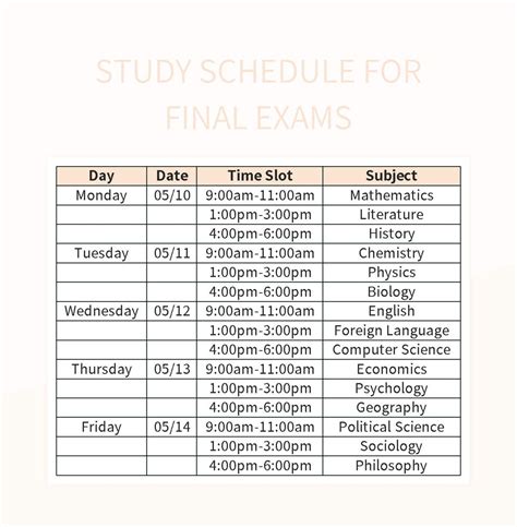 Exam Schedules and Finals Preparation