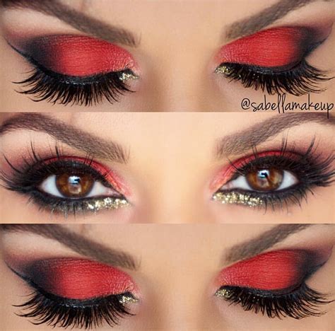 Eye Makeup with Red Eyeshadow