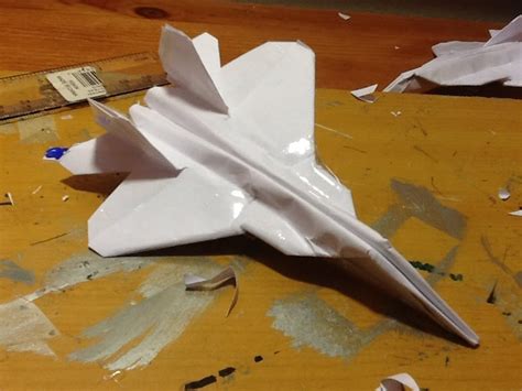 F22 Paper Airplane Close Up