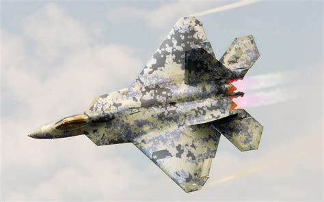 F-22 Raptor in digital camouflage