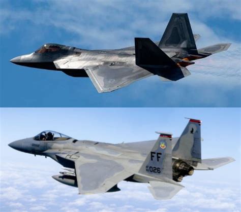 F-22 Raptor size comparison to F-15 Eagle