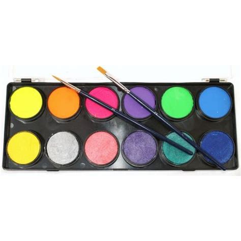 Face Painting Palette with Metallic and Neon Colors