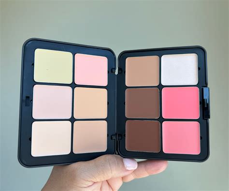 A face palette with various shades and textures