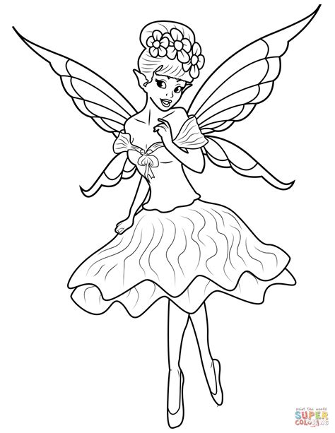 Fairy coloring pages for kids and adults