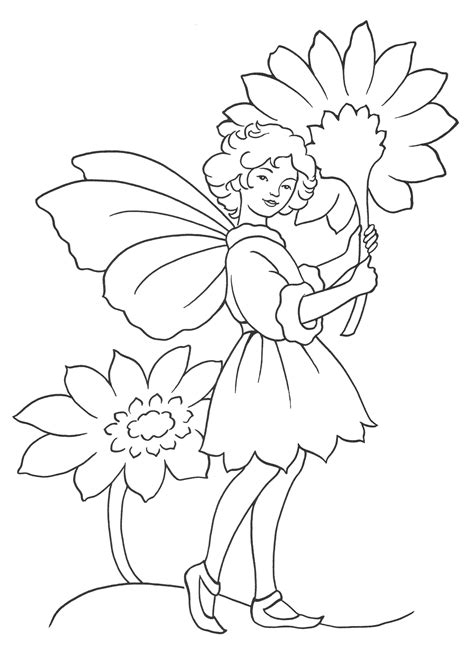 Fairy flower coloring page