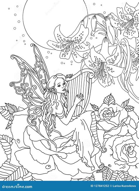 Fairy forest coloring page