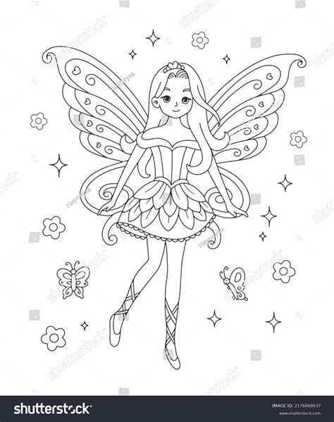 Fairy hill coloring page