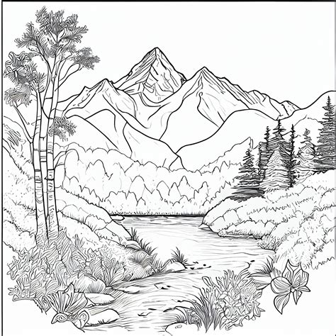 Fairy mountain coloring page